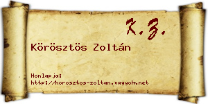 Körösztös Zoltán névjegykártya