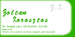 zoltan korosztos business card