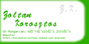 zoltan korosztos business card